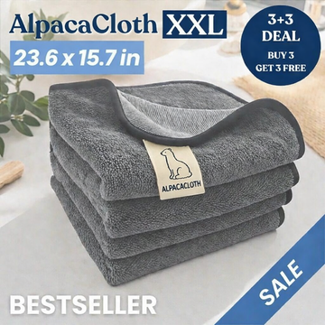 AlpacaCloth XXL (23.6 x 15.7 inches) – Streak-Free Cleaning With Just Water